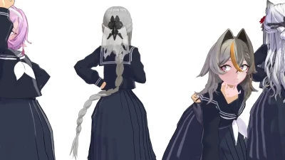MMD R-18 芙拉薇娅 他 Beautiful Legs Squad Slender Action