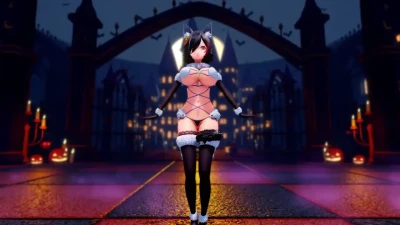 HappyHalloween танец DEMA🐣 с Ookami Mio из hololive, VTuber шоу