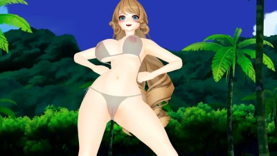 【MMD】Bass Knight with Navia in Sheer Swimsuit Featuring Ran!