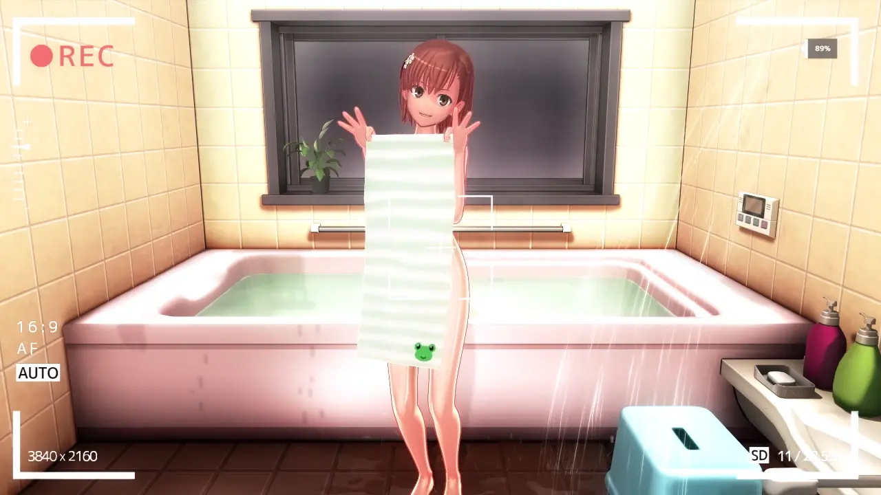 MSK-chan in Just a Towel – 【Love! Snow! True Magic】 with Youkai Lolicon Skirt Flip
