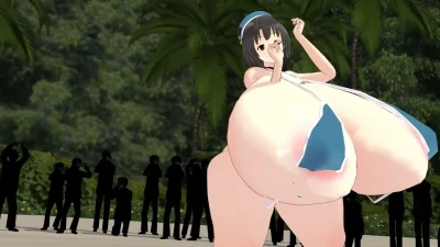 Takao’s Epic Climax in Ultra-Busty Swimsuit – CONTIO MMD Hentai