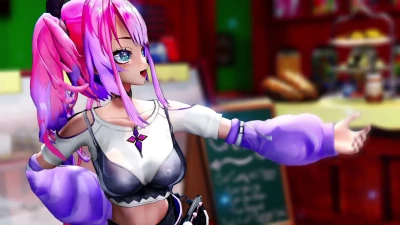 💅✨ Booo! Strip e Dança Quente de ボーダーゾーン山賊部 no Hololive MMD