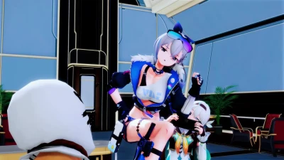 【MMD】Nice Body Hyomin Dance & Strip with Firefly & Silver Wolf
