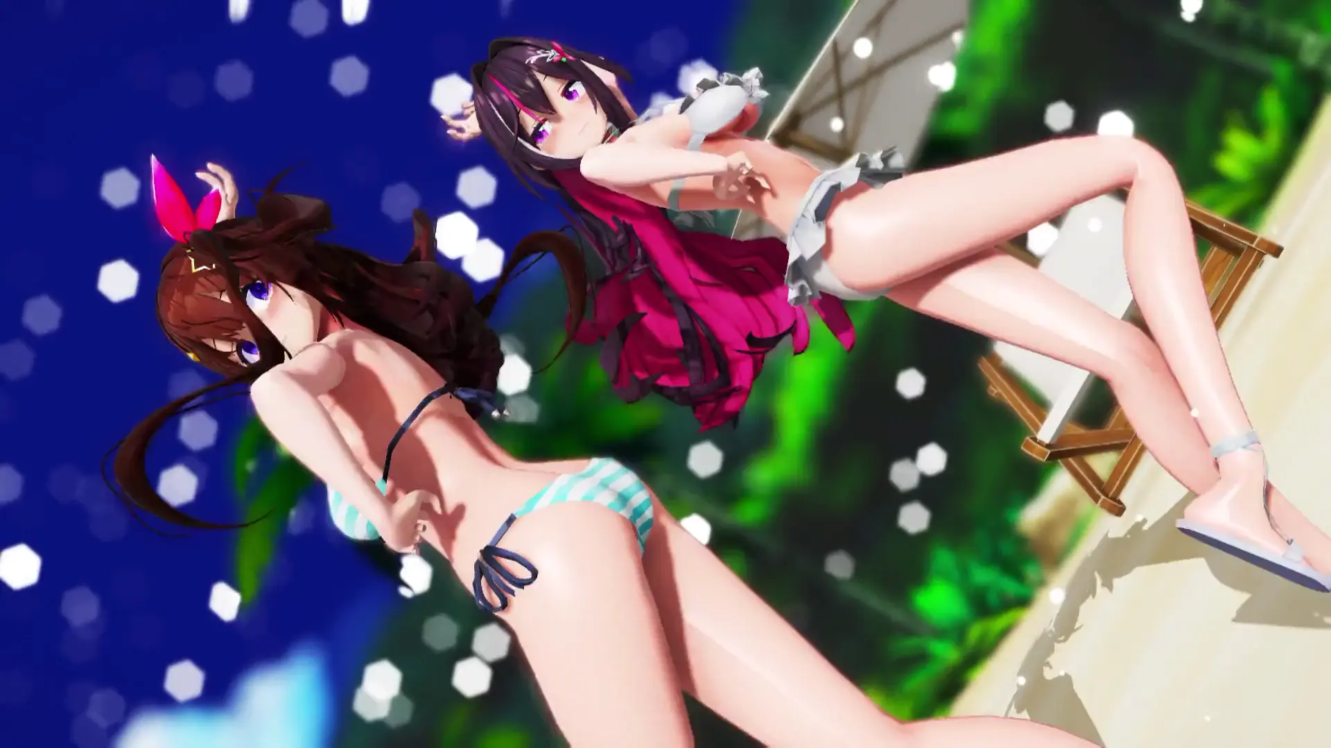 ชวนเข้าสู่ DEEP BLUE TOWN กับ まっかろーね | Hololive VTuber MMD เซ็กซี่