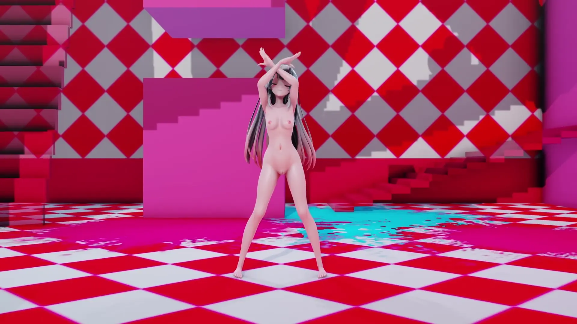 百鬼あやめ Nakiri Ayame - Dança Nude e Sexy Cherry Pop MMD
