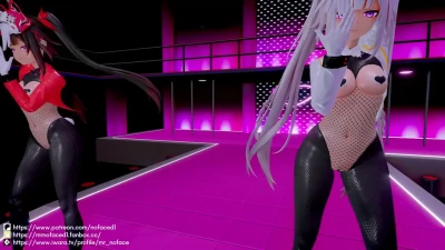 Sparxie & Sparkle Safadas 💕 Dança Bunnygirl com Mr. No Face