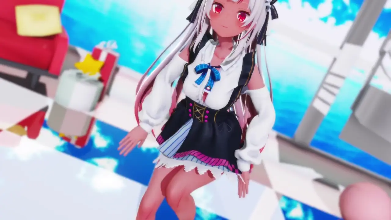 Queimadura? Magia do Amor com 百鬼あ〇め/Nakiri Ayame - Strip PPOO VTuber MMD