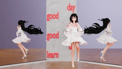 露肩裙 [洛天依] Sexy Moves by qingdenglu | Blender 3D Animation