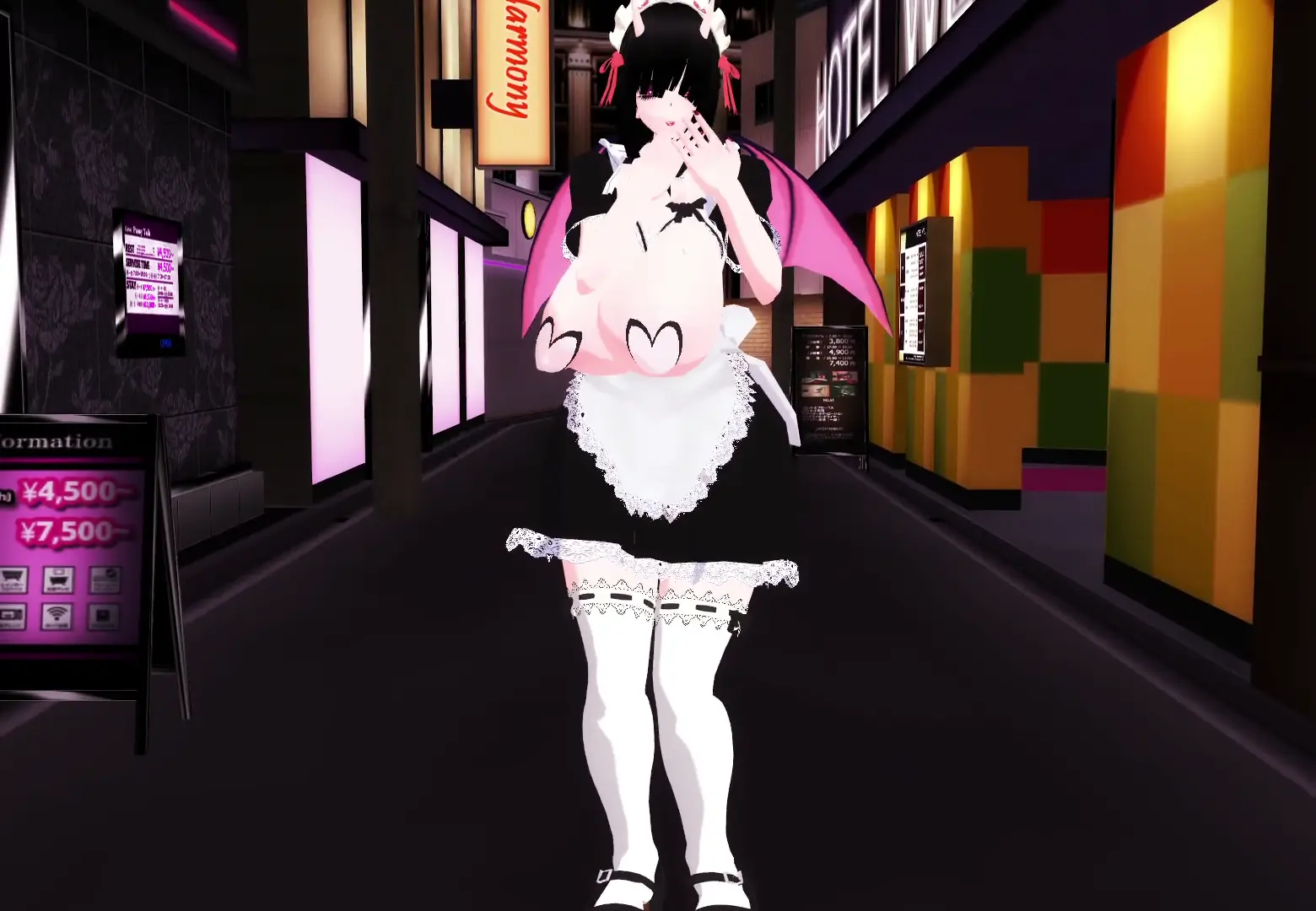 Mecakure Succubus Miaze_0808 con Interruptor de Orejas de Gato - MMD