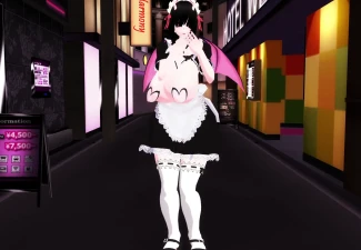 Mecakure Succubus Miaze_0808 con Interruptor de Orejas de Gato - MMD