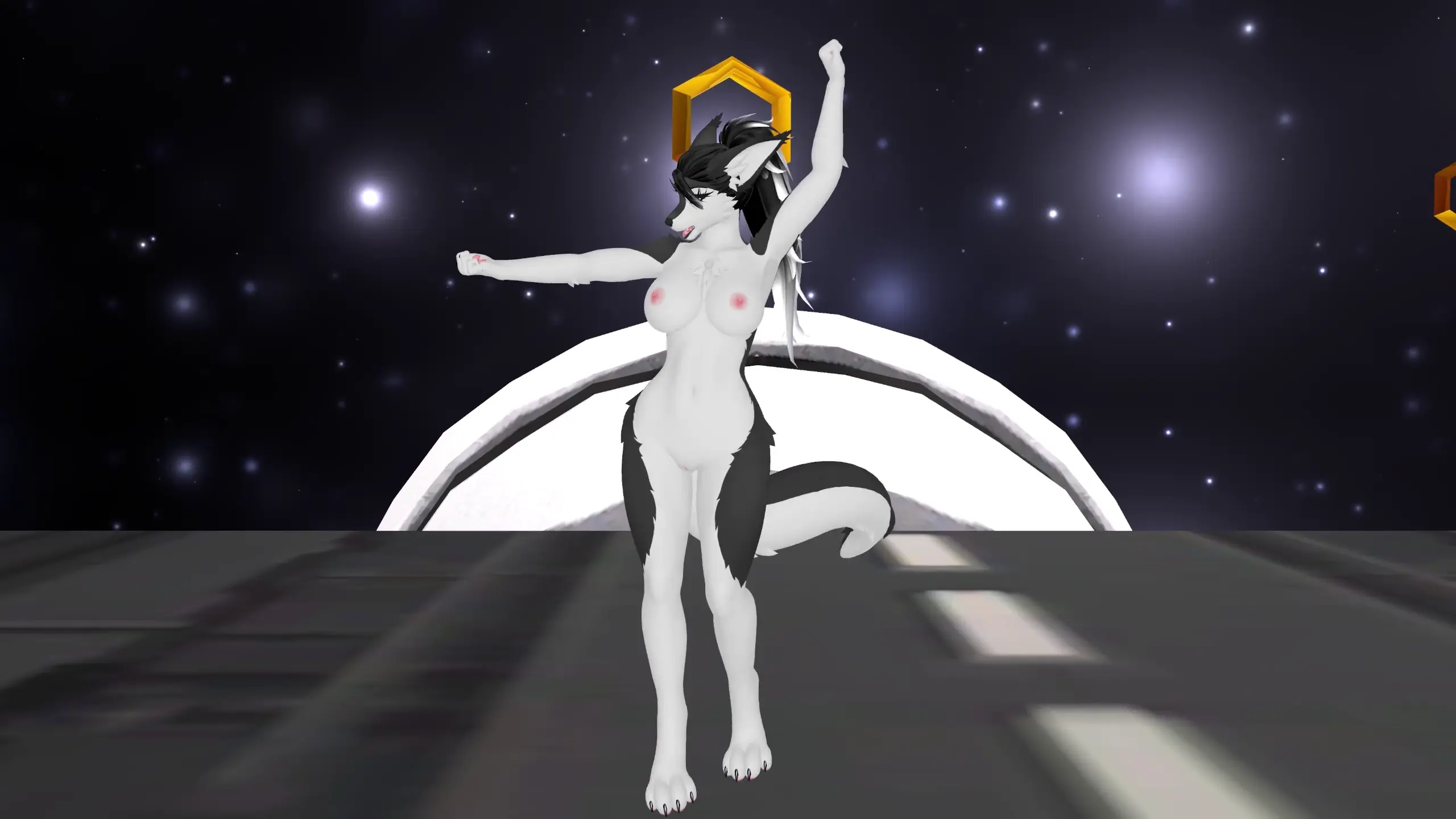 VRChat Furry MMD DarkWolf - Tarian Seksi Tanpa Busana 1440p R18