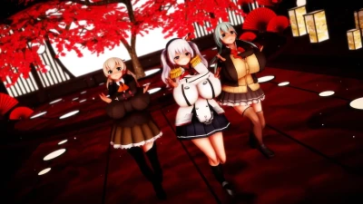 鹿島、鈴谷、熊野性感PiNK CAT比基尼，艦これMMD精彩演出