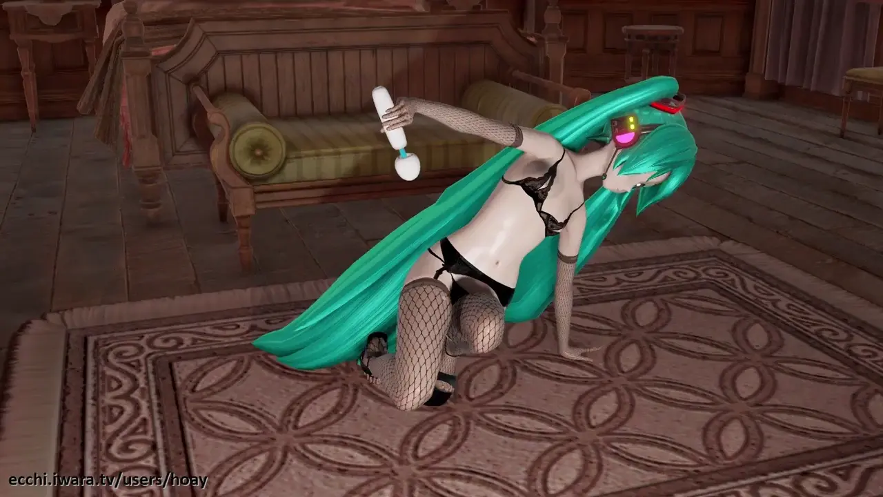 MMD Hatsune Miku masturbando con varita mágica - HoAy