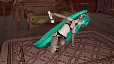 MMD Hatsune Miku Masturbating with Magic Wand - HoAy