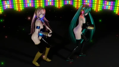 MMD Hatsune Miku กับ Megurine Luka เต้น Kiss Me Aishiteru