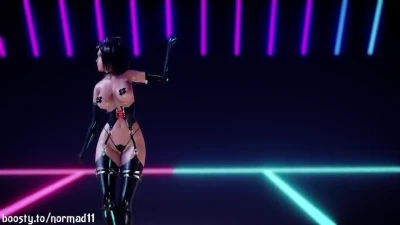 [MMD R-18] Latex Mikasa - Gokuraku Jodo nude versi oleh normad11