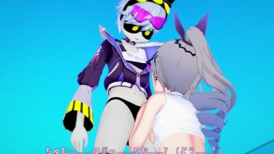 [KK R-18] Silver Wolf y Silver N en un blowjob ardiente con Autumn Mangle01MMD