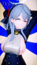 [R-18 MMD] Blue Archive Girls Wink dan TikTok Dance JK69 Flash