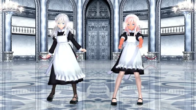 穿著女僕裝的Ro-chan與Yu-chan演繹電氣魔法 - MMD影片