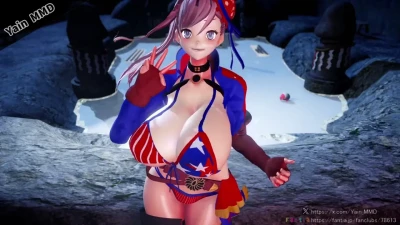【MMD R-18】Relaxed Onsen Dance in Swimsuit Musashi by Yain【Fate FGO】