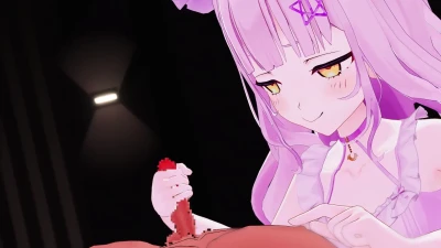 Murasaki Shion: Manoseo y Masturbación con Pezones en MMD Peperon