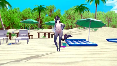 Nude Sea Girl Dancing on Beach (Lock Camera)【MMD】davidhuang