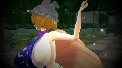 Ran Yakumo โชว์เต้นสุดเซ็กซี่ ถอดเสื้อสั้น โดย うらましゅー | Touhou MMD