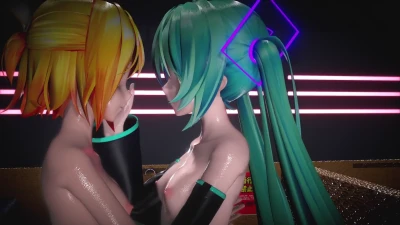 Gimme×Gimme YYB Miku & Rin ฟุตะ เต้นสุดเซ็กซี่ MMD