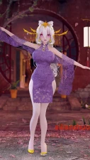 【HAKU/MMD】粉雪羽咲與Ai Lian Shuo共舞桃花笑－Blender 3D動態