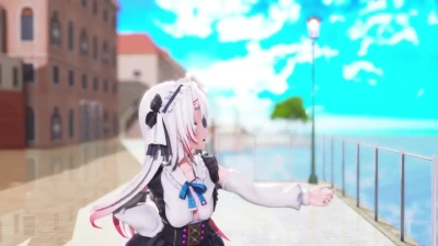 【Смущающие трусики】BOOO! Nakiri Ayame стриптиз VTuber MMD