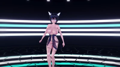 【MMD-R18】Wiggle Wiggle con Hibiki Saiba - Pechos Grandes y Sexy