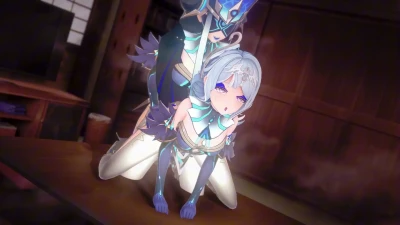 Futanari Adventures: 奥黛塔 and Mirror Maiden in Genshin Impact Koikatsu