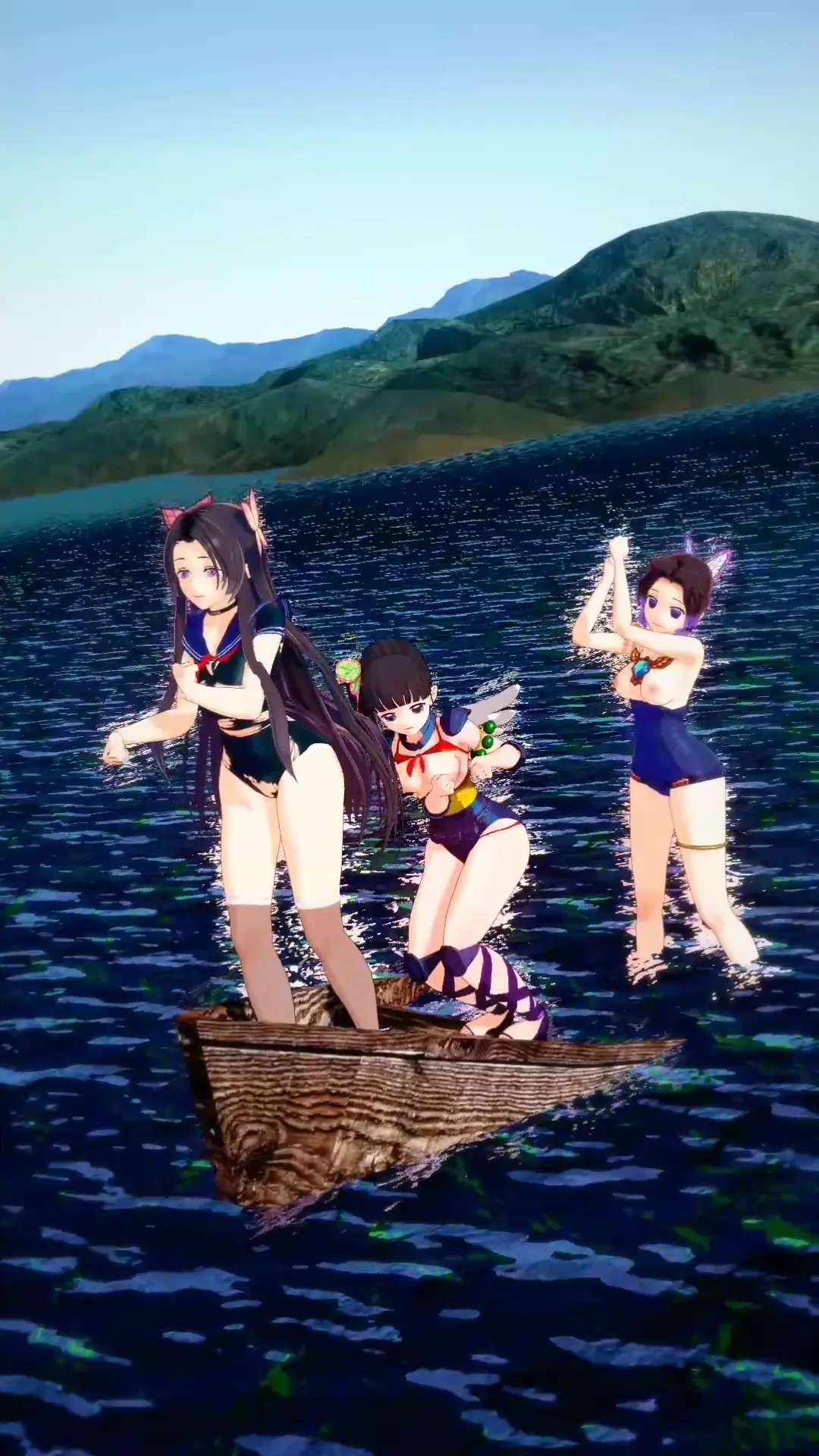 Yoru no Odoriko R-18: Kanae, Kanao & Shinobu Telanjang - Demon Slayer