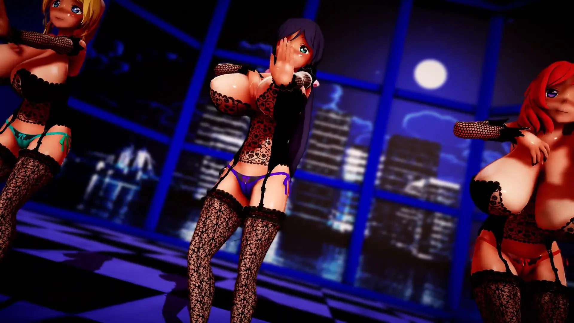 【ラブライブ!】 Nozomi, Eri e Maki de Lingerie: Seios Grandes e Saltitantes
