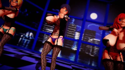 【ラブライブ!】希、絵里、真姫穿著蕾絲內衣，爆乳震動誘惑